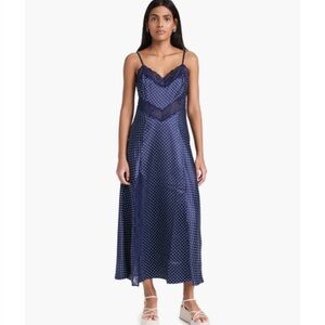 Women’s Hill House Home The Ida Dress Navy Polka Dot Size Large RETAIL $248